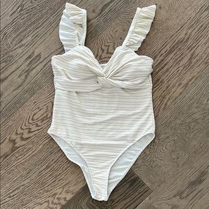 One piece gold stripe swimsuit